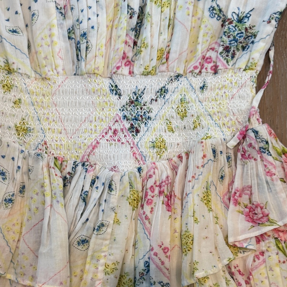 LoveShackFancy Multicolor Floral Ruffle Dress - Picture 7 of 10